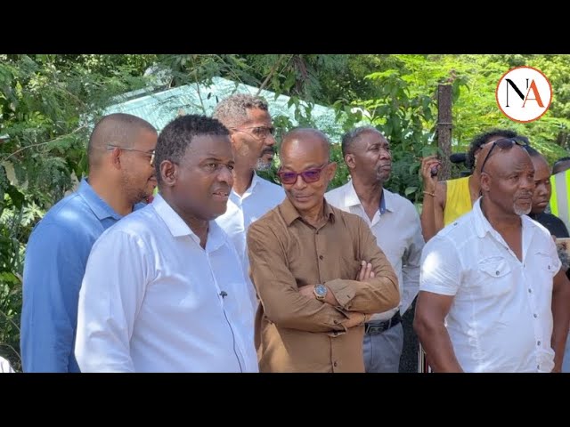 Guy LOSBAR en visite de terrain, démarrage des travaux Gourbeyre et vieux-Habitants.